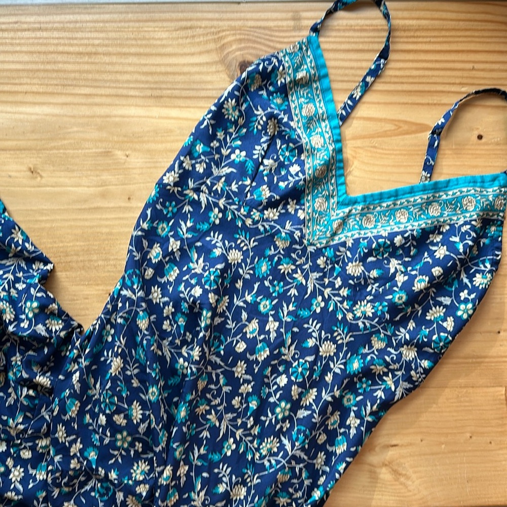 Navy floral maxi dress from south of France market in size small